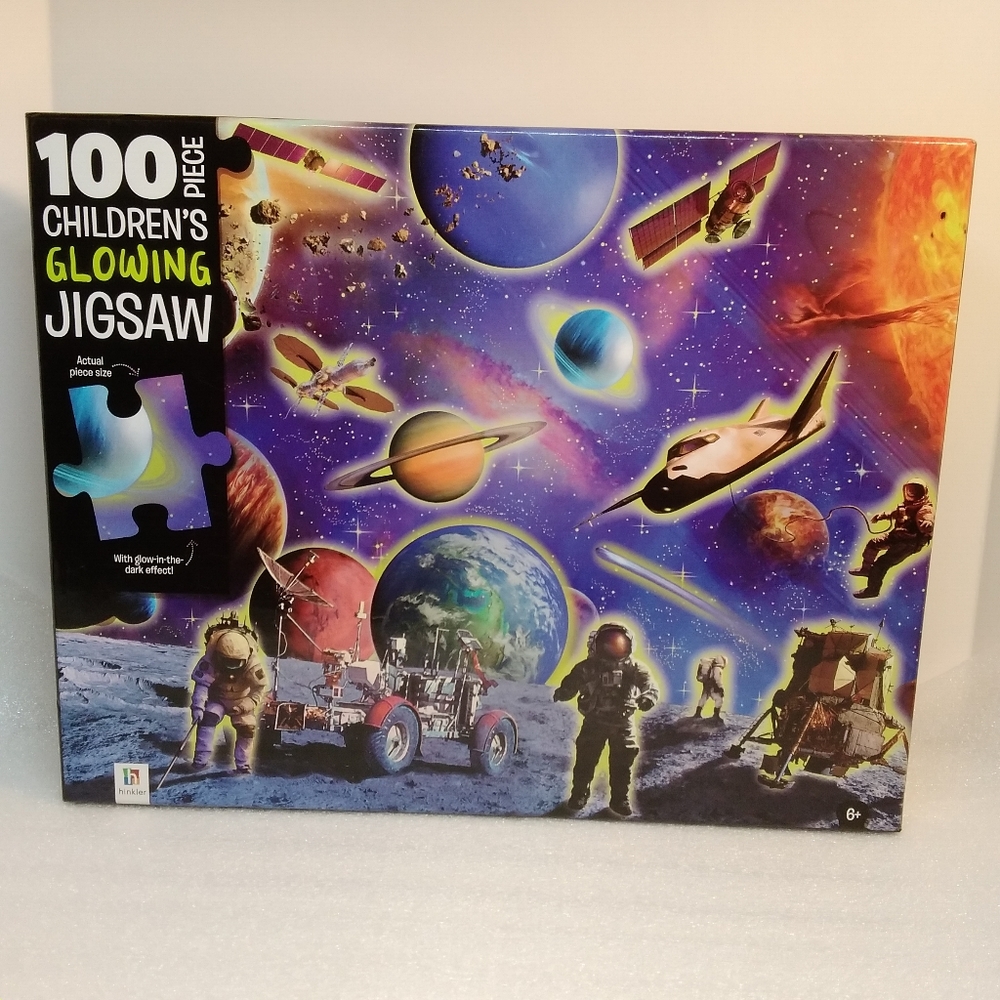 Hinkler 'Space Explorers' Glowing Children's Jigsaw PUZZLE 100 Pc, 19.3x14.2 NIB